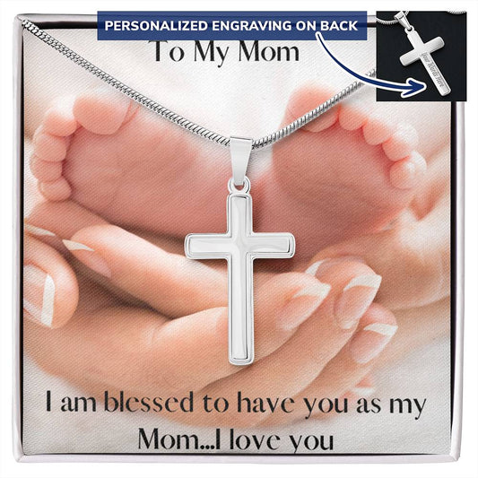 You are a blessing to me- Cross necklace for Mom