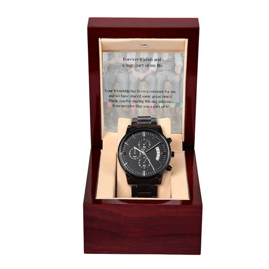 For the Groomsmen - The black chronograph watch