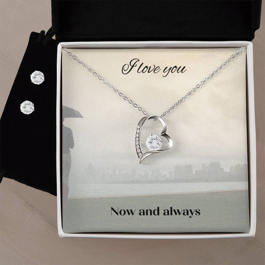 The heart necklace - from beginning to end, I love you, now and always