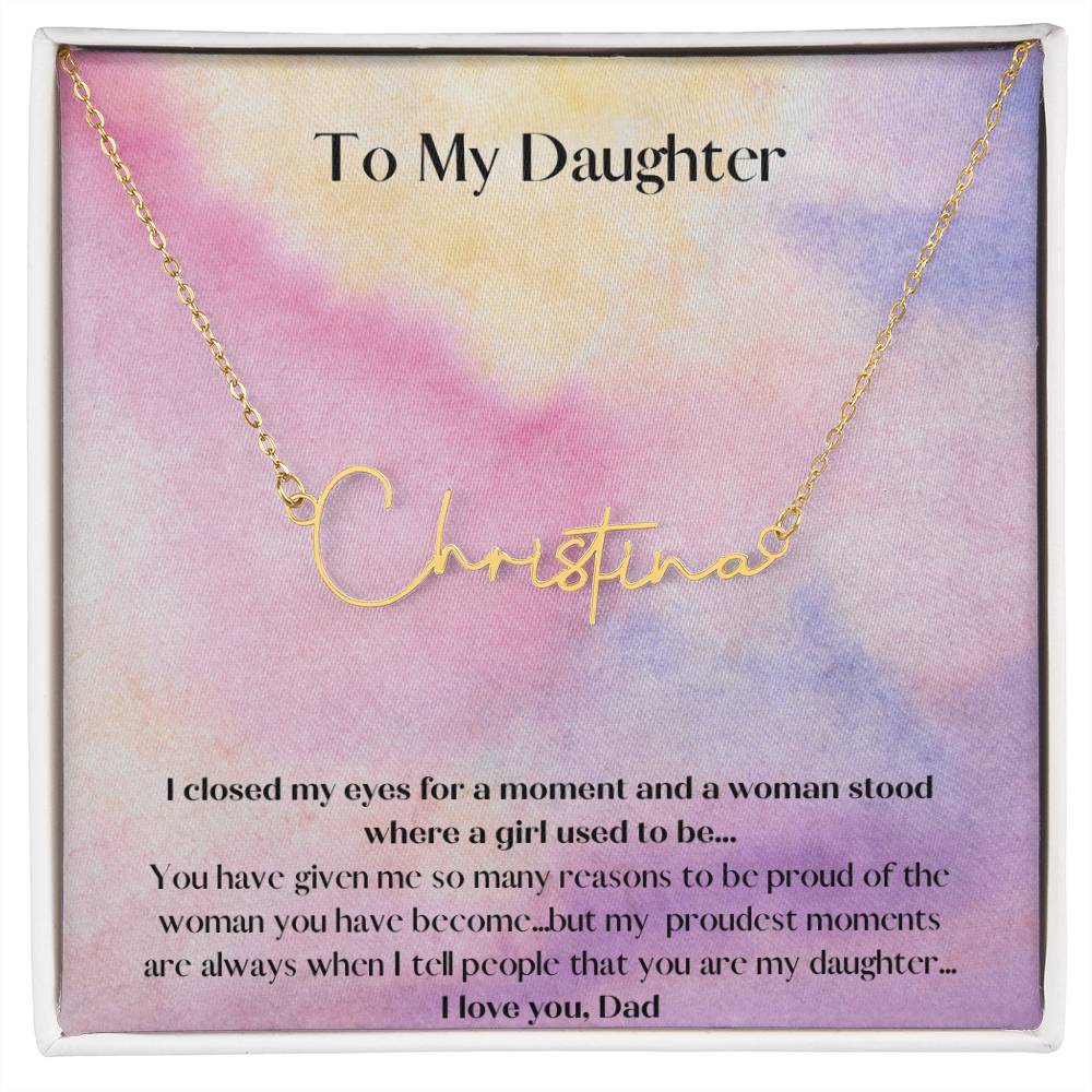 The handwritten name necklace - a simple but elegant way to let her know what she means to you