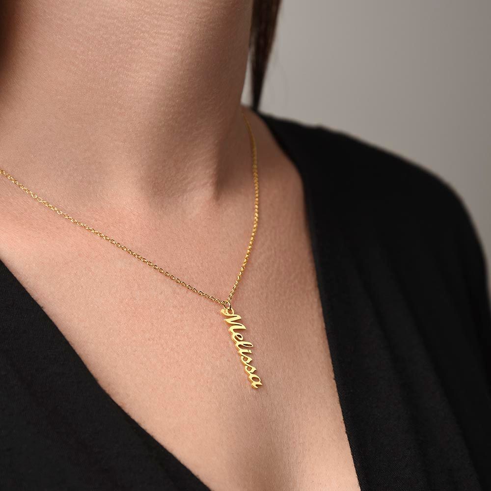 For that special woman in your life - the vertical name necklace