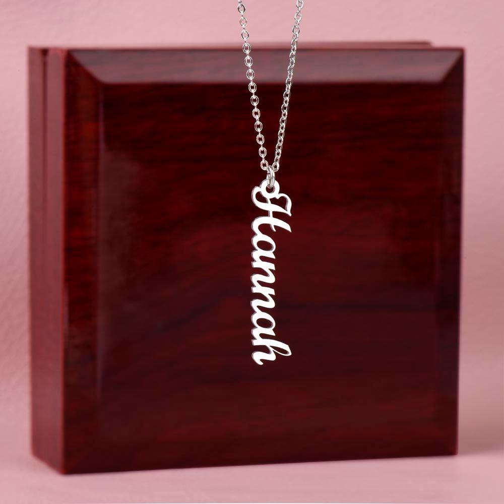 For that special woman in your life - the vertical name necklace