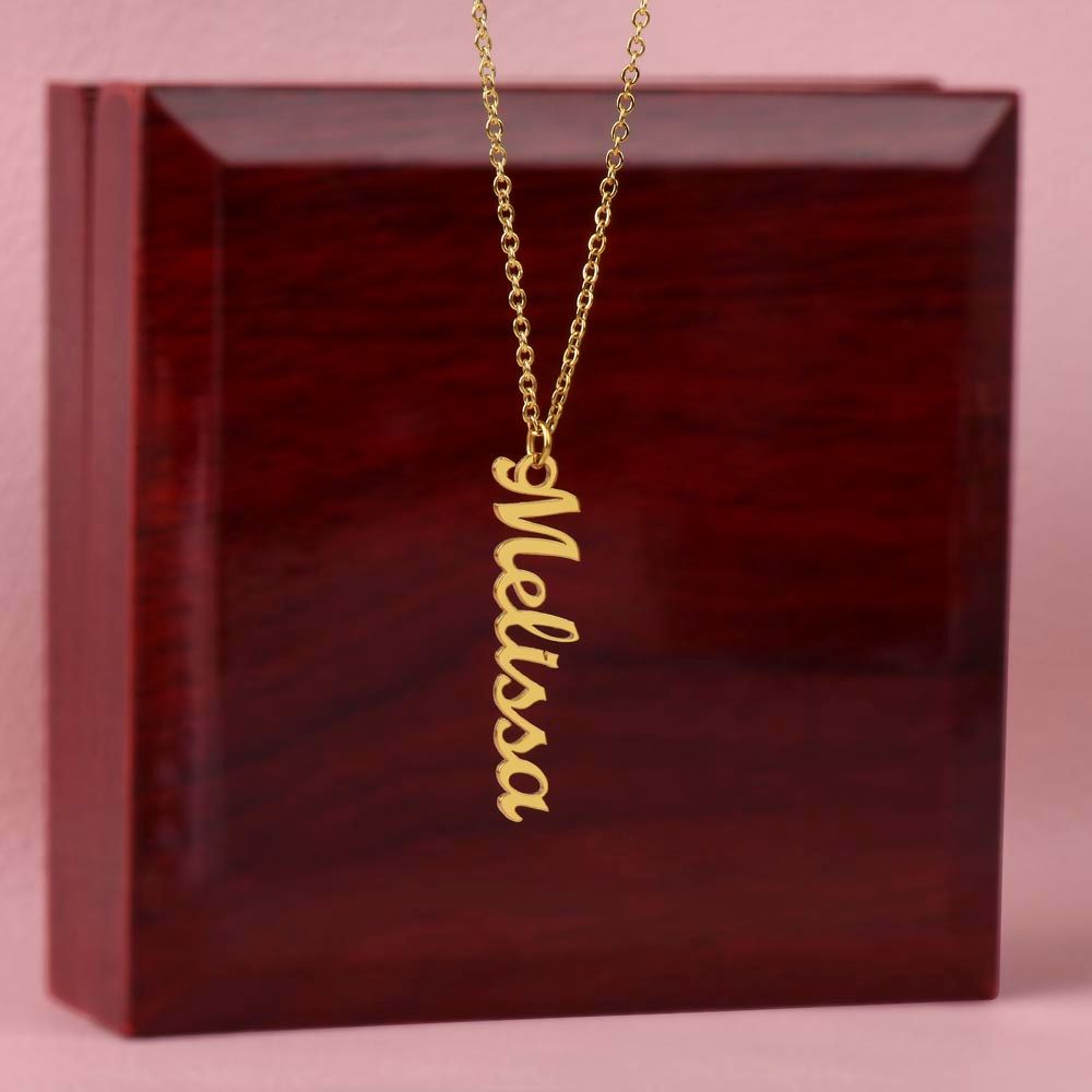 For that special woman in your life - the vertical name necklace