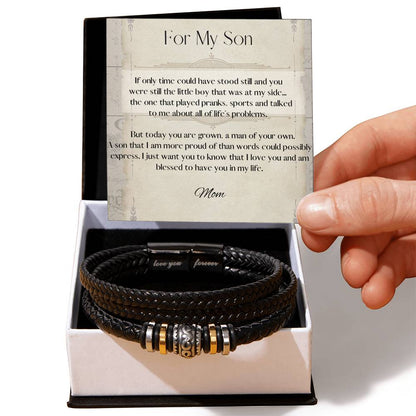 To my Son - Love you Forever Vegan Men's Bracelet