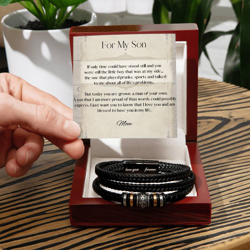 To my Son - Love you Forever Vegan Men's Bracelet